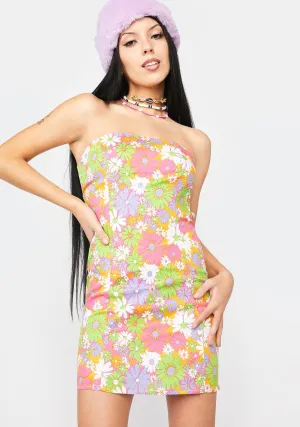 Petit Fleur Tube Mini Dress