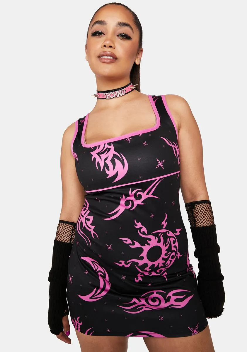 Plus Cosmic Ink Bodycon Dress