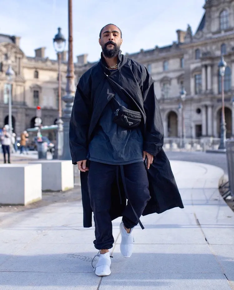 Pure black men's sweatpants