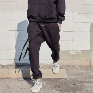 Pure black men's sweatpants