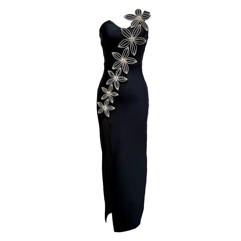 Randi Rhinestone Embroidery Bandage Dress