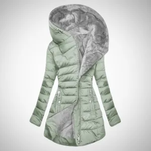 Rebecca Asymmetrical Hooded Puffer Coat