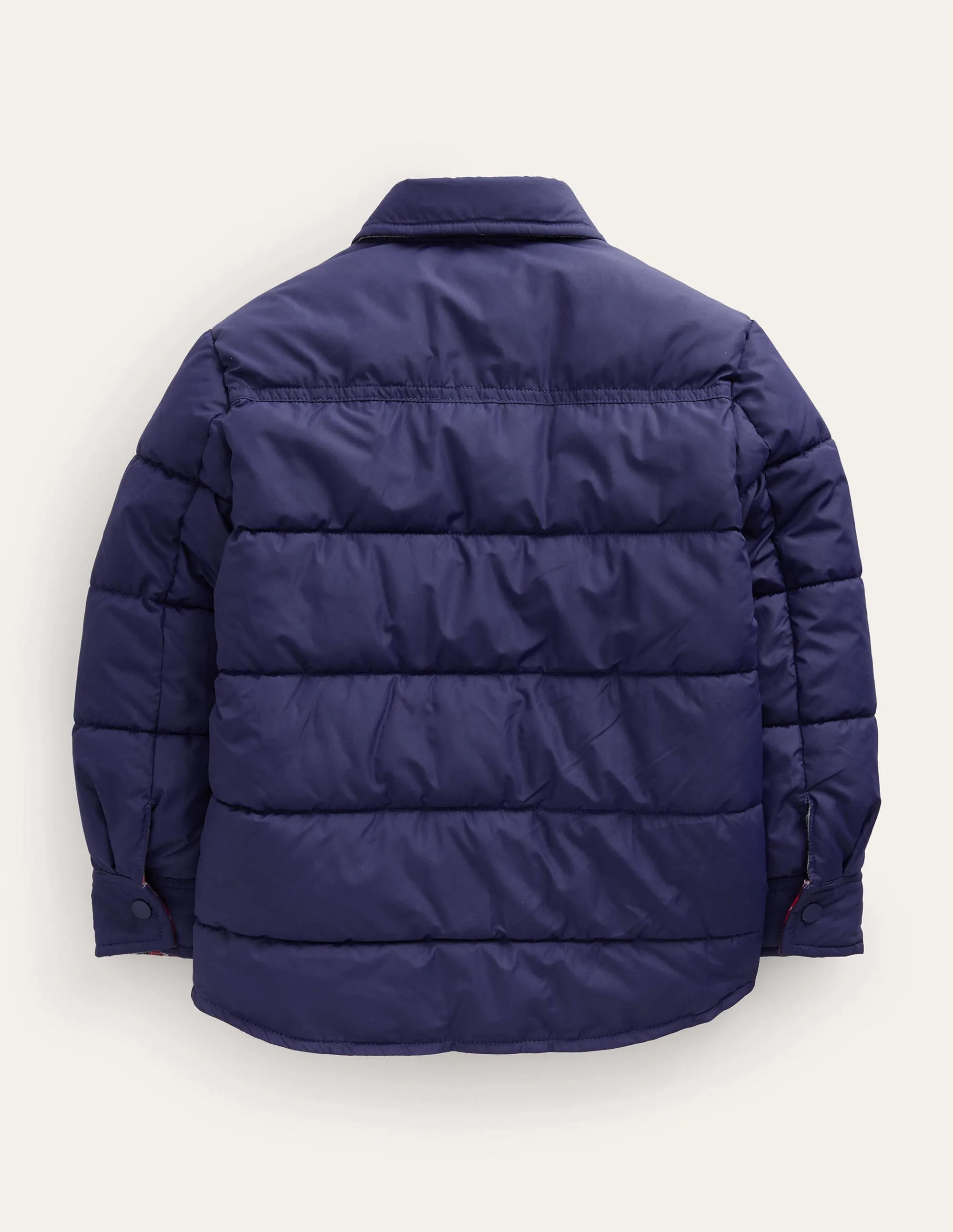 Reversible Quilted Shacket-College Navy