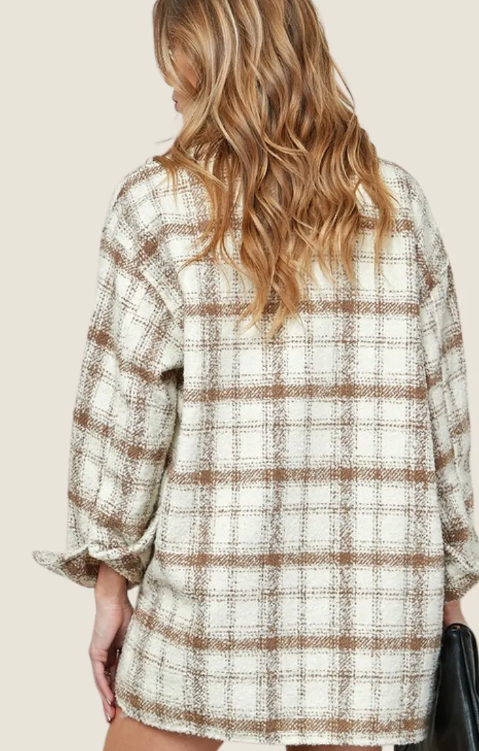 Rhea Beige Plaid Shacket