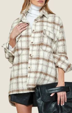 Rhea Beige Plaid Shacket