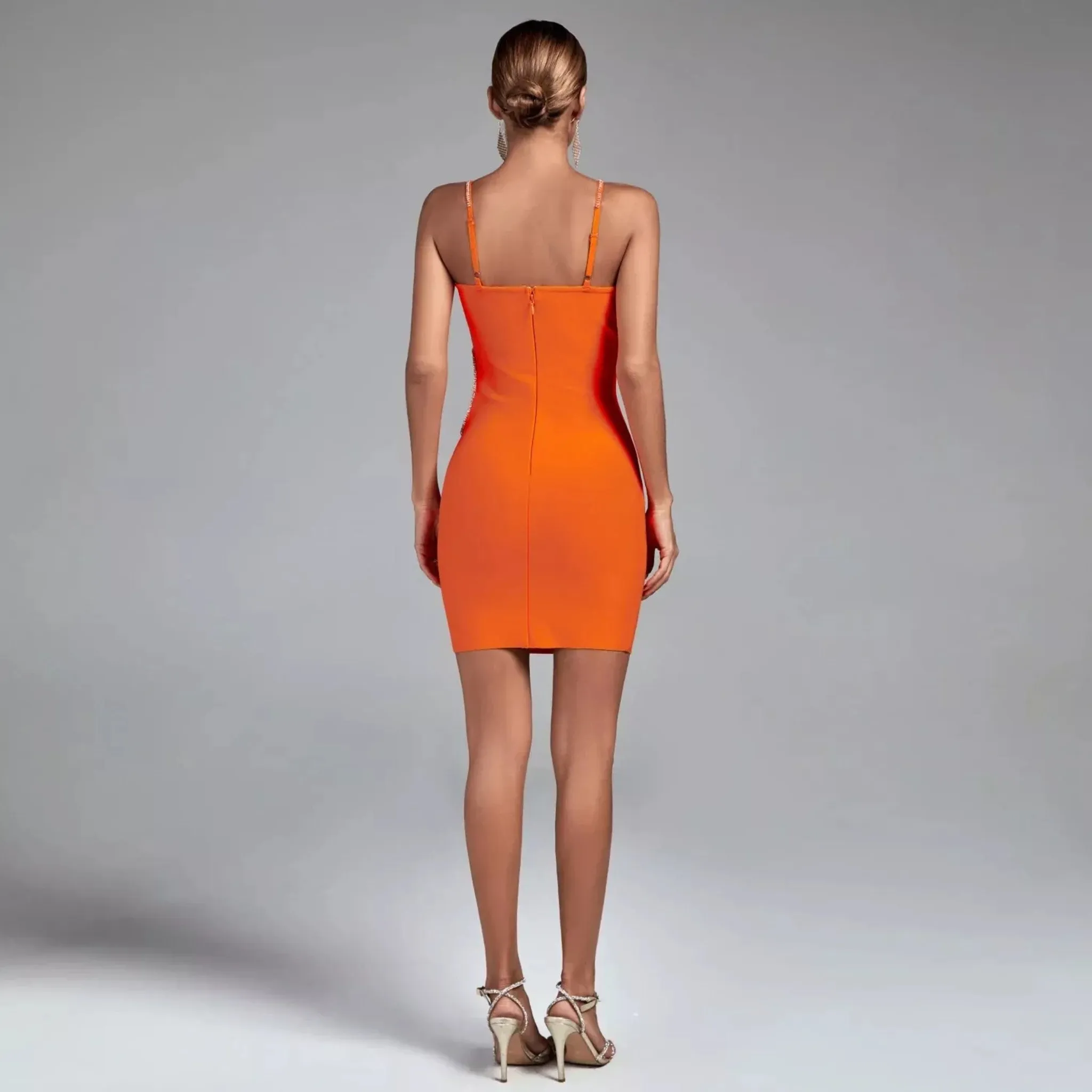 Rhinestone Halter Bodycon Dress
