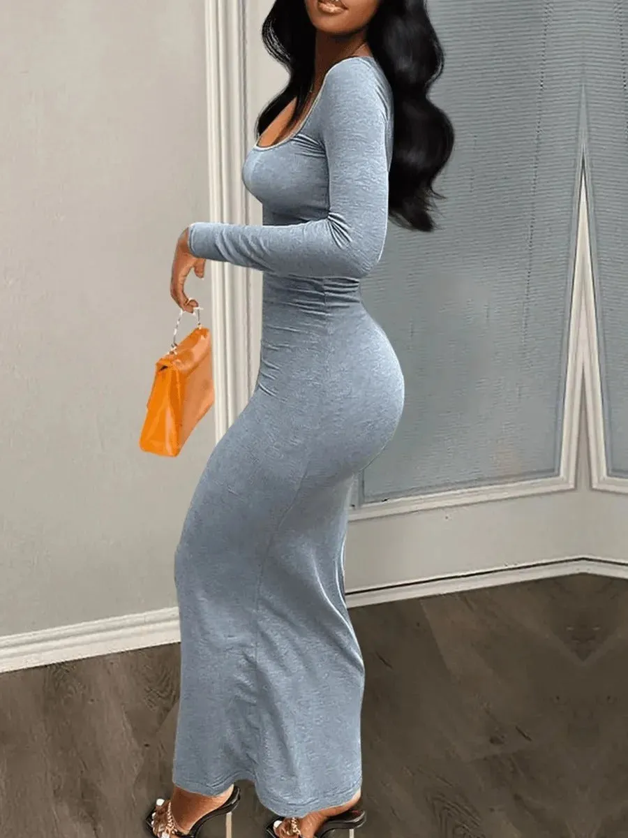 Rosalind - Chic Casual Long-Sleeve Maxi Dress for Women