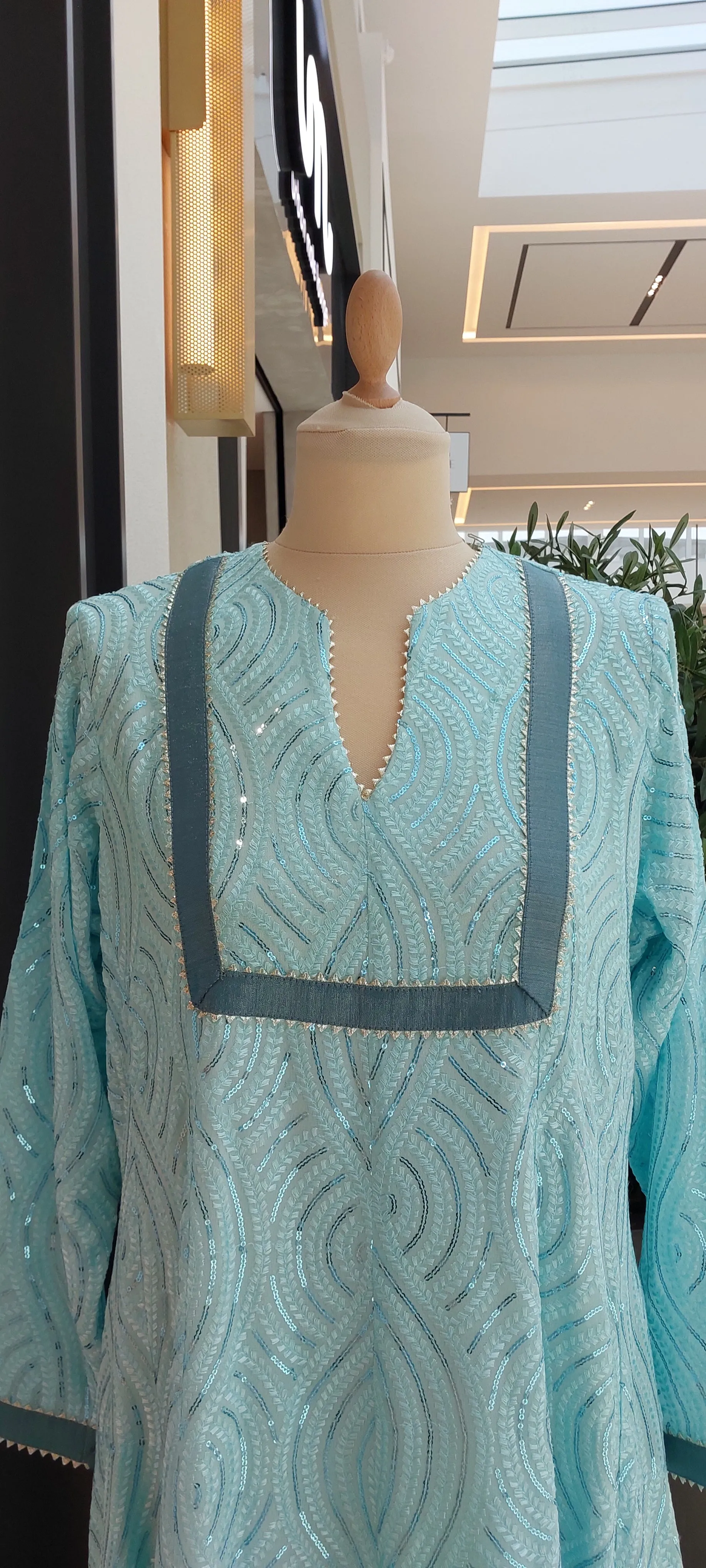Saisha Sky Blue Georgette Sequins Anarkali Gown