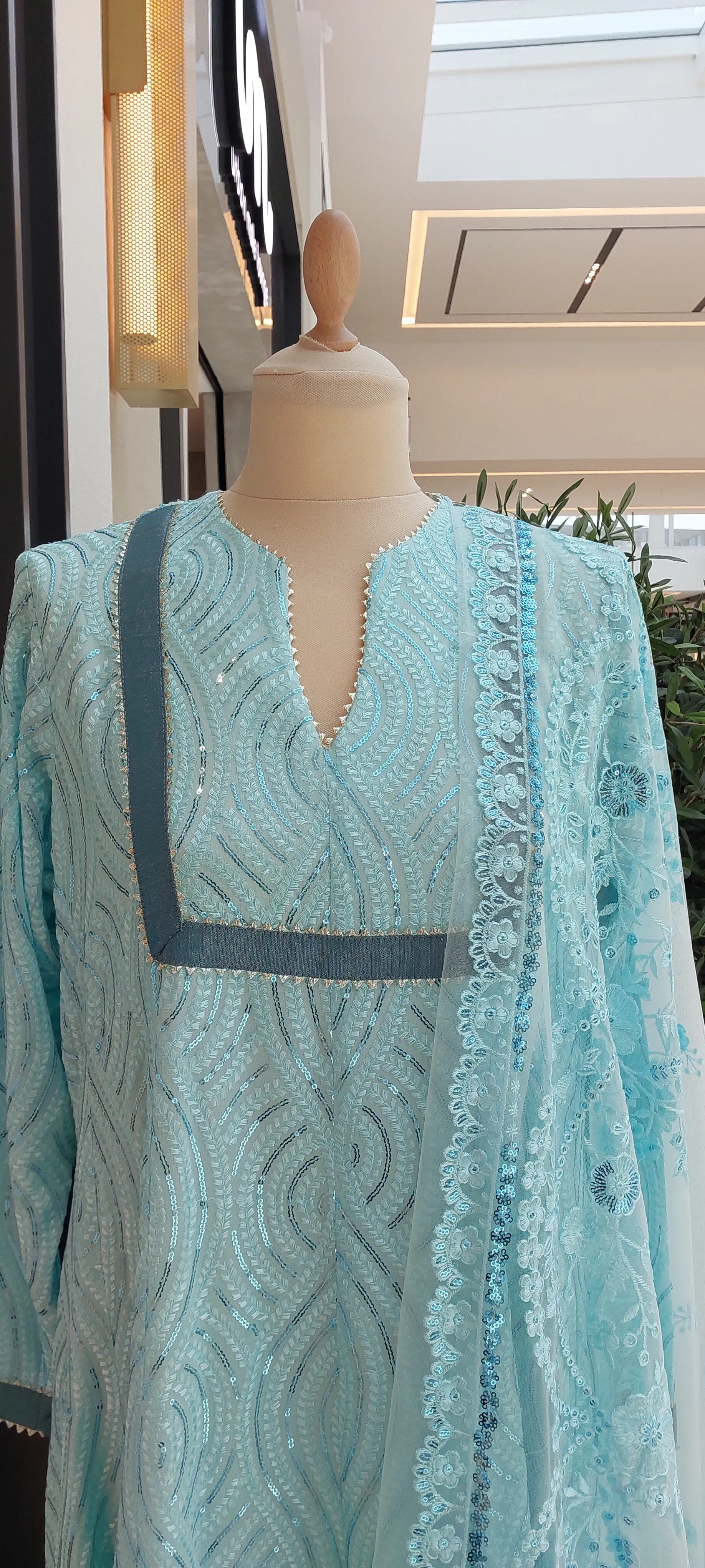 Saisha Sky Blue Georgette Sequins Anarkali Gown