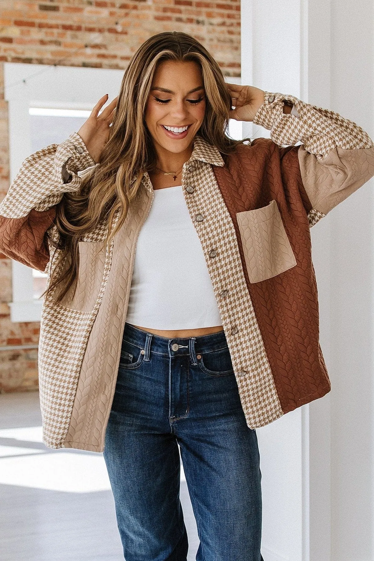 SALE - Alisha Textured Patchwork Loose Shacket