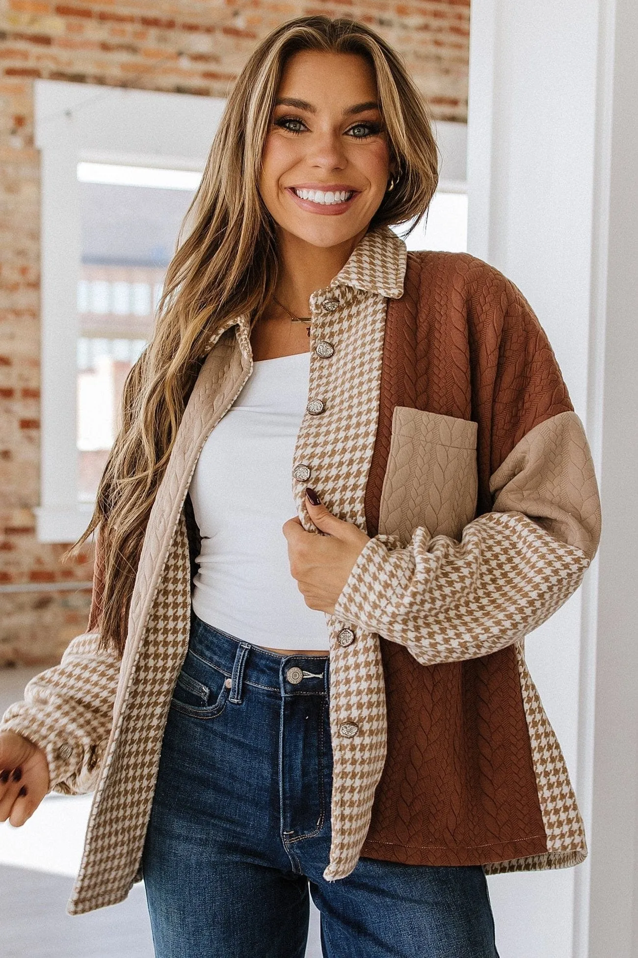 SALE - Alisha Textured Patchwork Loose Shacket