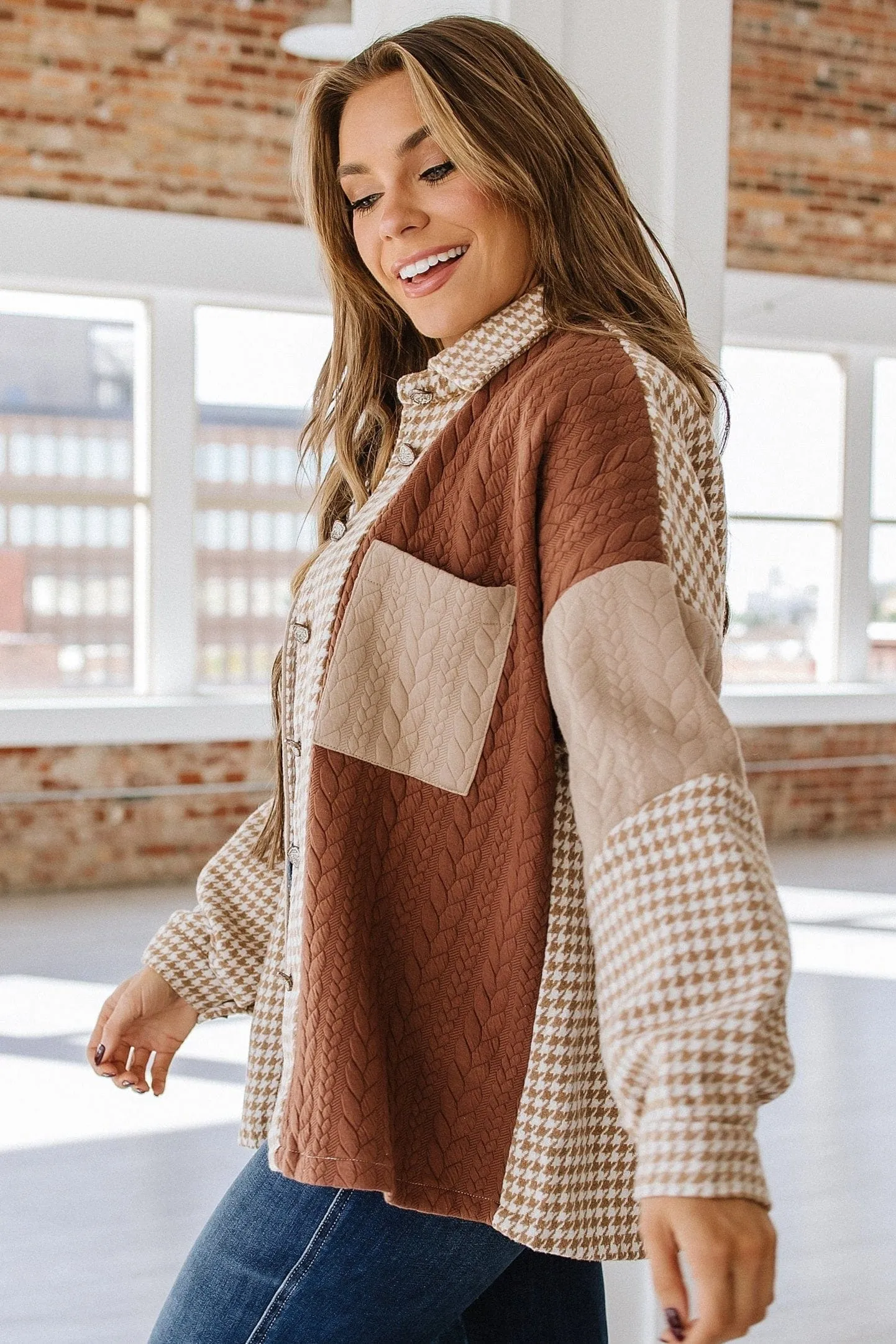SALE - Alisha Textured Patchwork Loose Shacket
