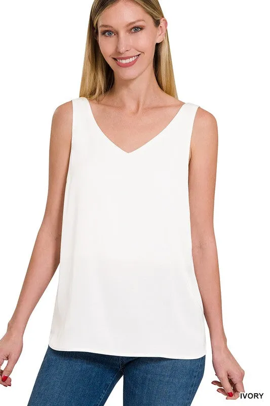 Satin Charmeuse V-Neck Cami