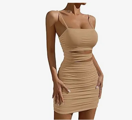 Sexy Hollow Out Strap Spaghetti Bodycon