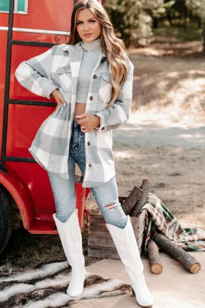 Shiren Plaid Oversized Shacket (Grey)