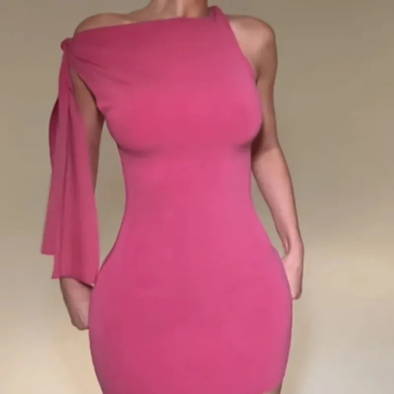 Sleeveless Tie Up Charming Sleeve Mini Bodycon Dress