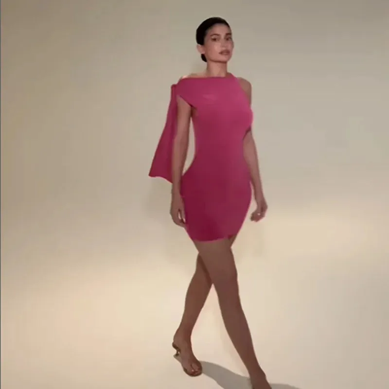 Sleeveless Tie Up Charming Sleeve Mini Bodycon Dress
