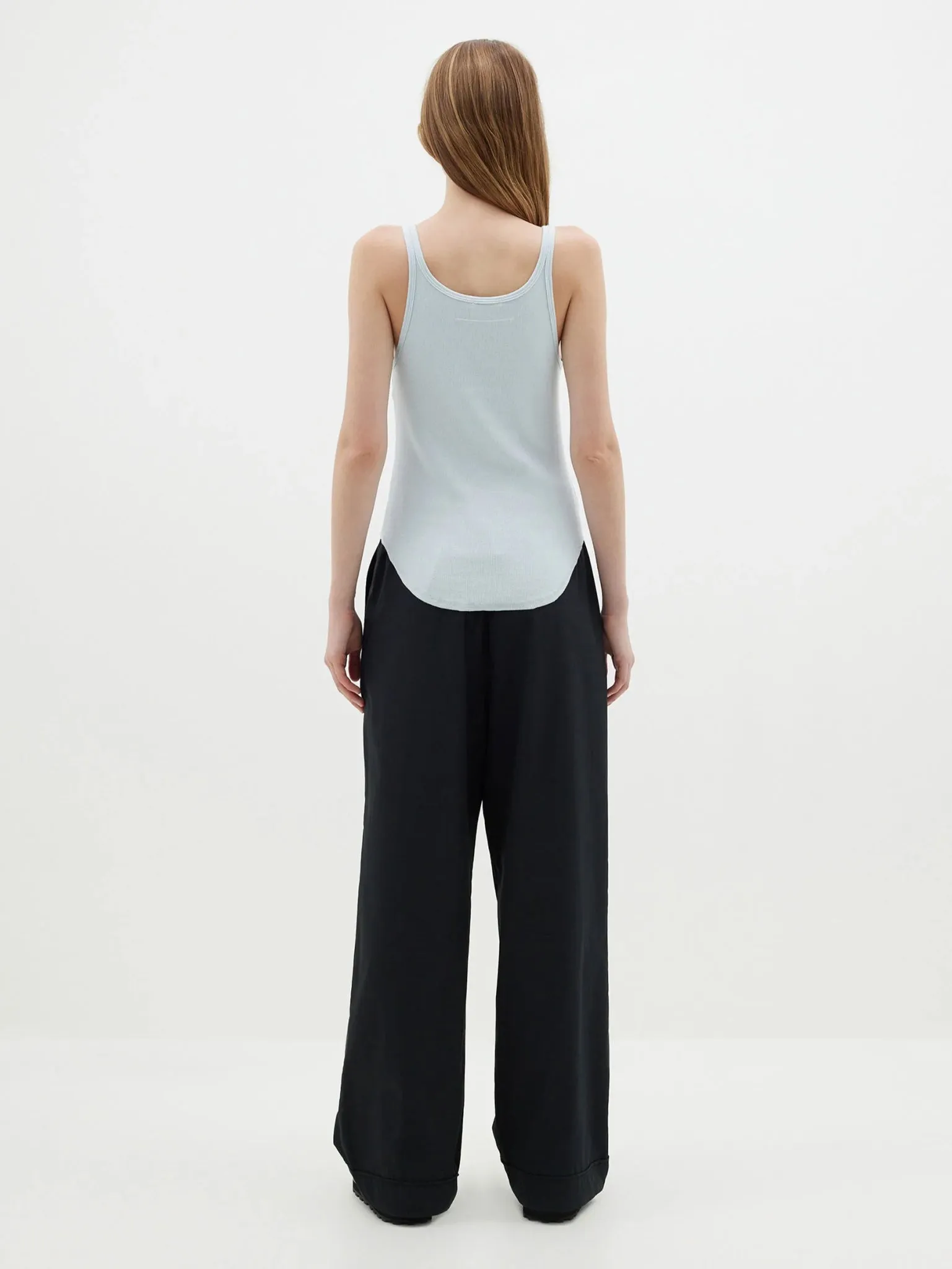 Slim Scoop Rib Tank | Soft Blue
