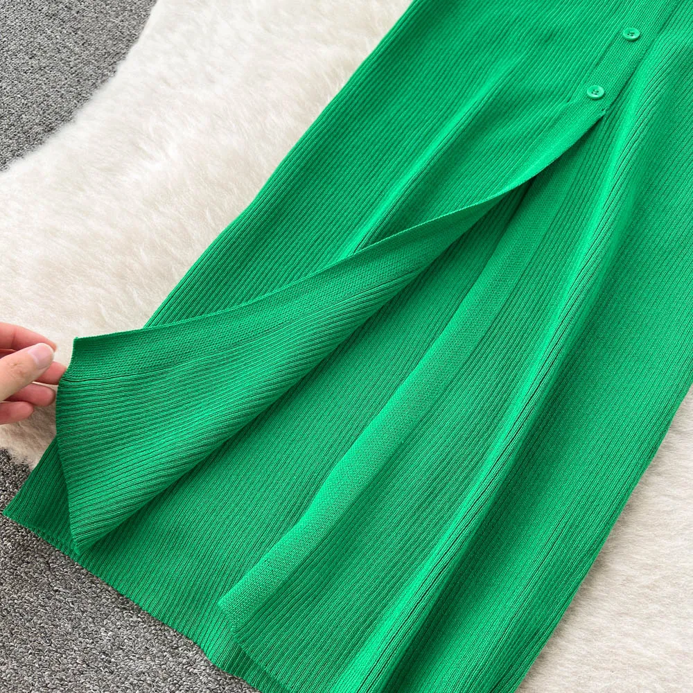 Slit Slim Knitted Bottoming Dress