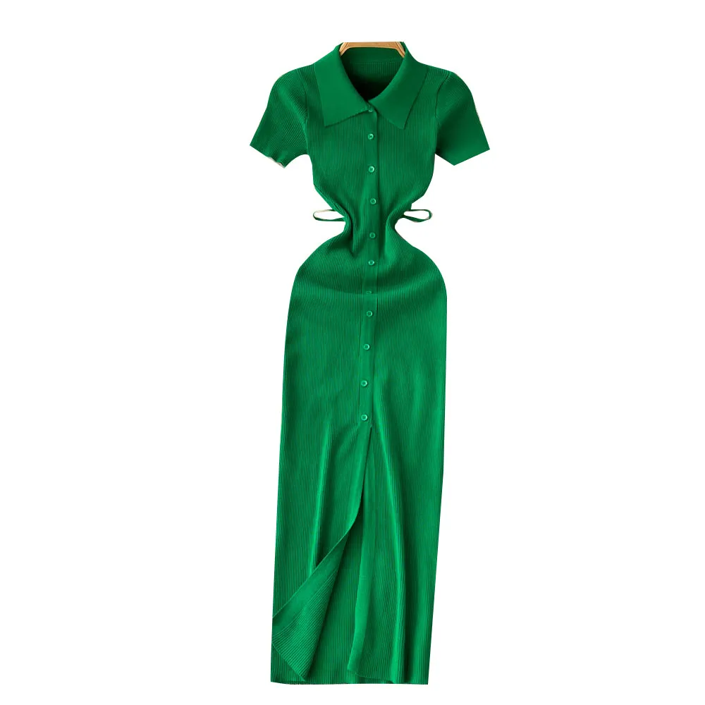 Slit Slim Knitted Bottoming Dress