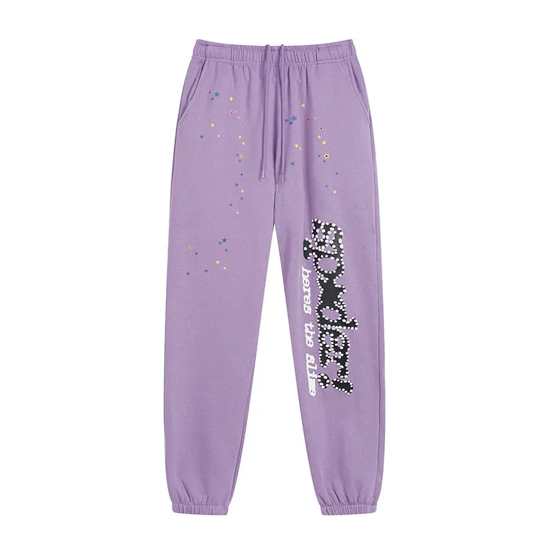 Sp5der Sweatpants Letter Puff Print Loose