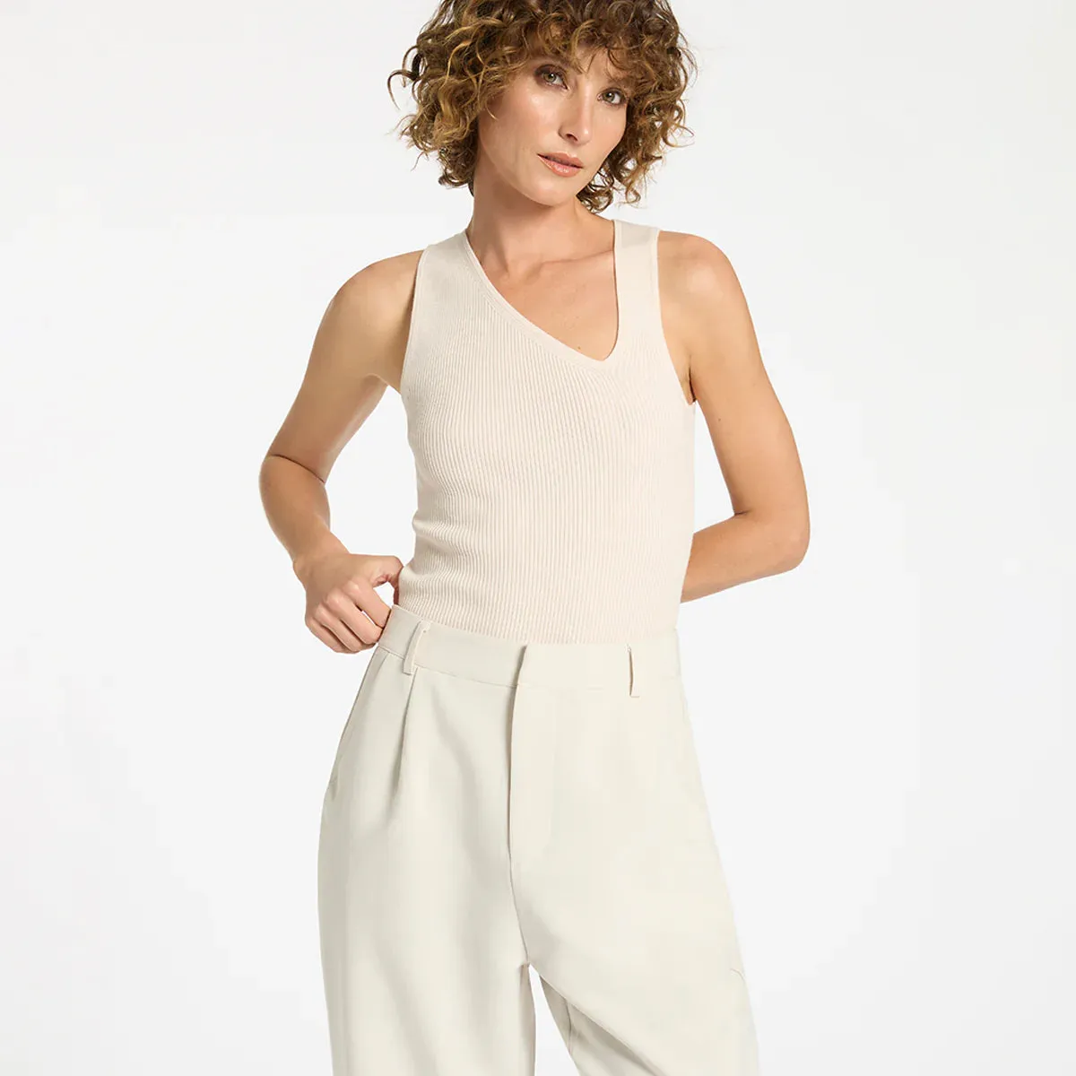 Status Anxiety Come Around Knit Tank - Bone