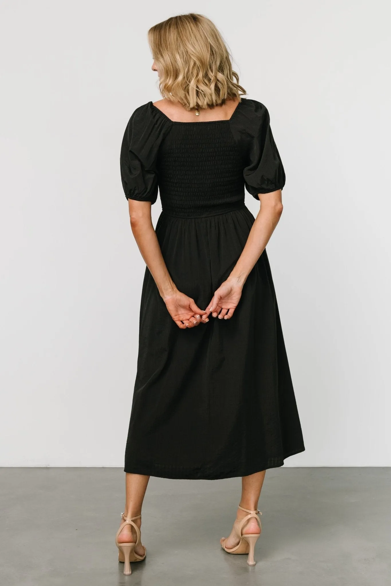 Stefania Midi Dress | Black
