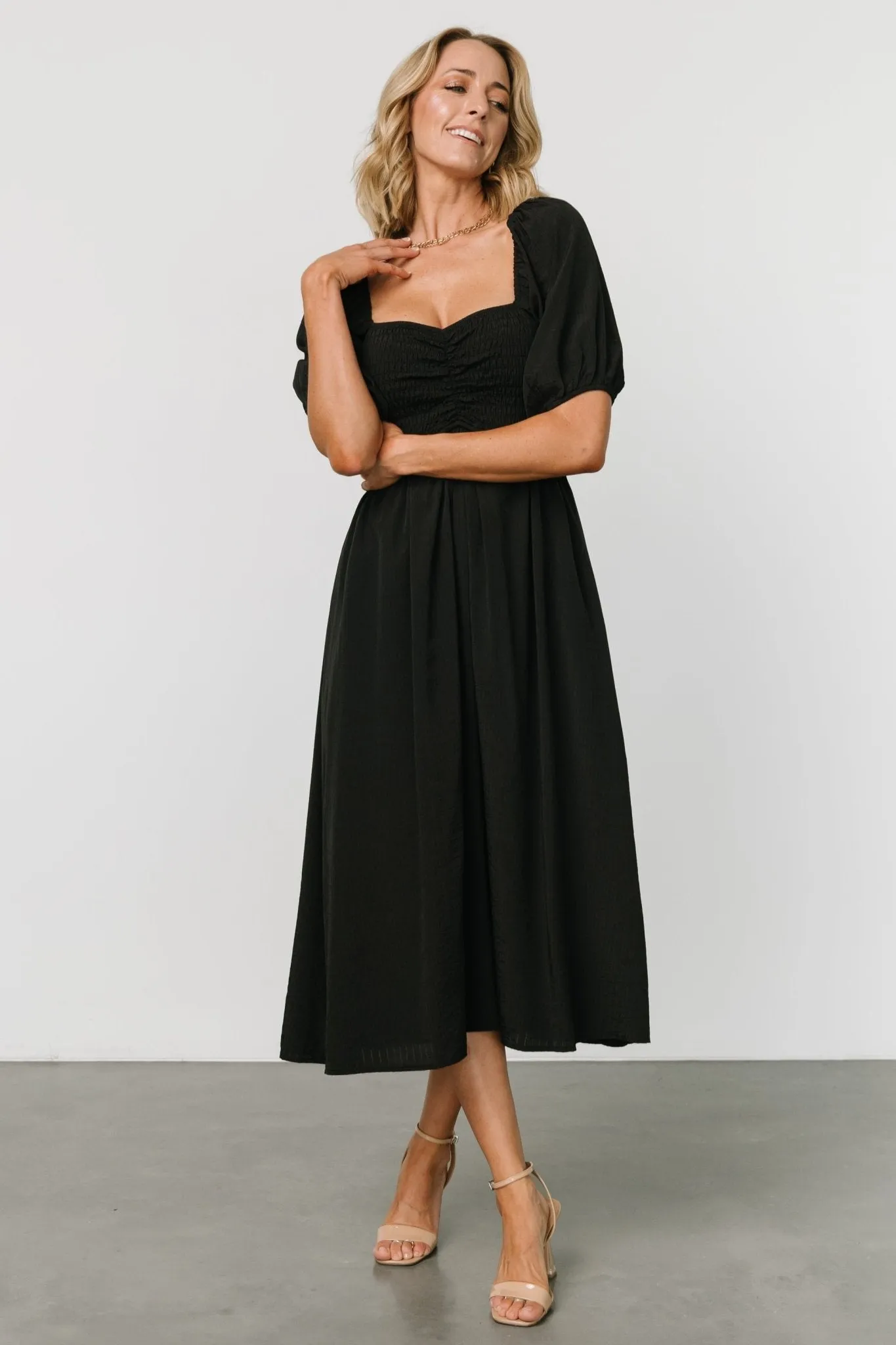 Stefania Midi Dress | Black