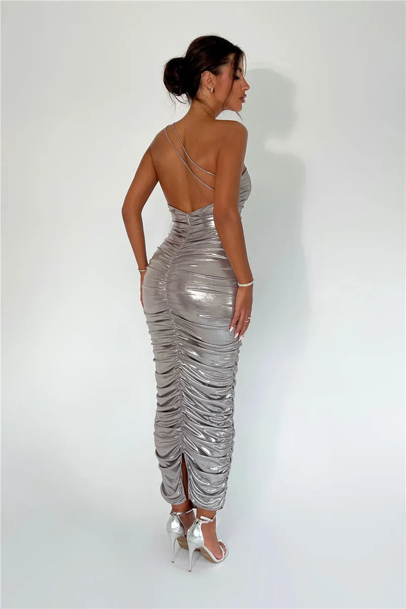 Stella One Shoulder Strapless Backless Bodycon Maxi Dress