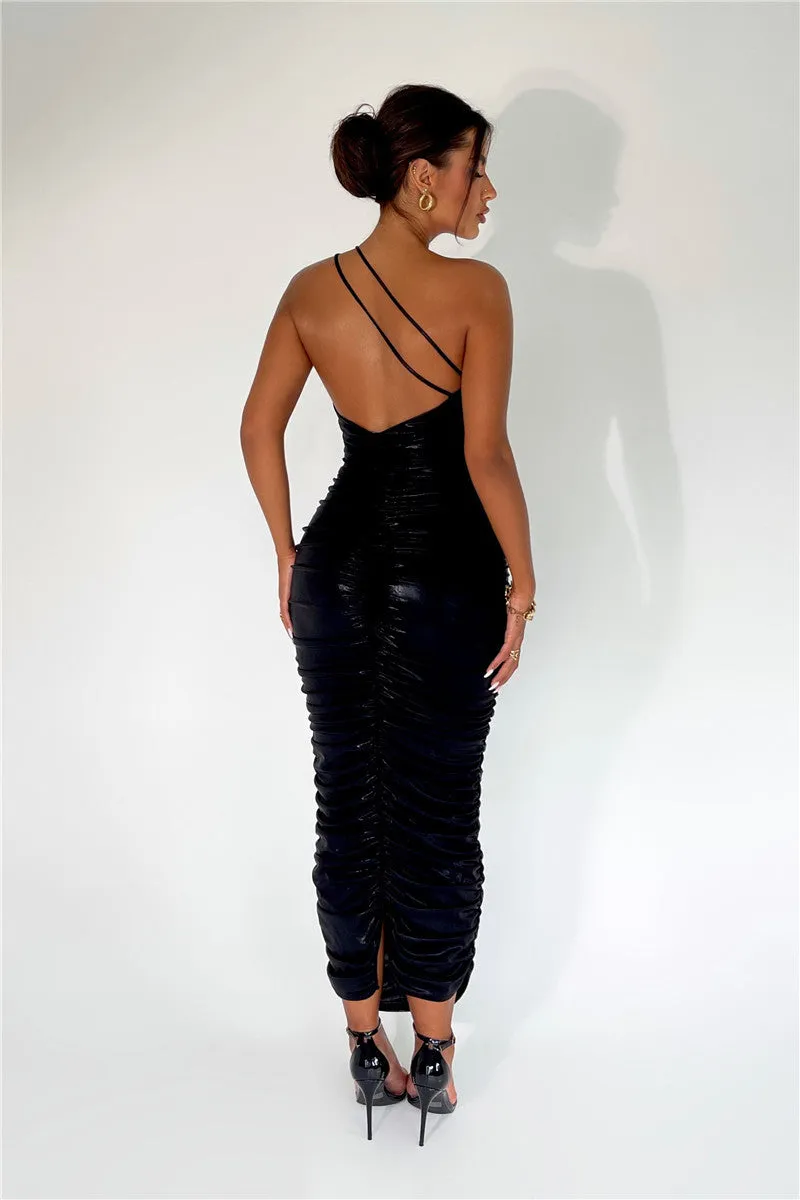 Stella One Shoulder Strapless Backless Bodycon Maxi Dress