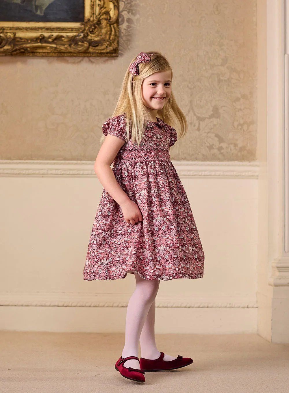 Strawberry Thief Smocked Dress