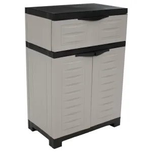 Sunnydaze Plastic Garage Storage Cabinet with Adjustable Shelf - Gray