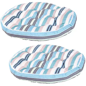 Sunnydaze Set of 2 Polyester Tufted Large Round Floor Cushions