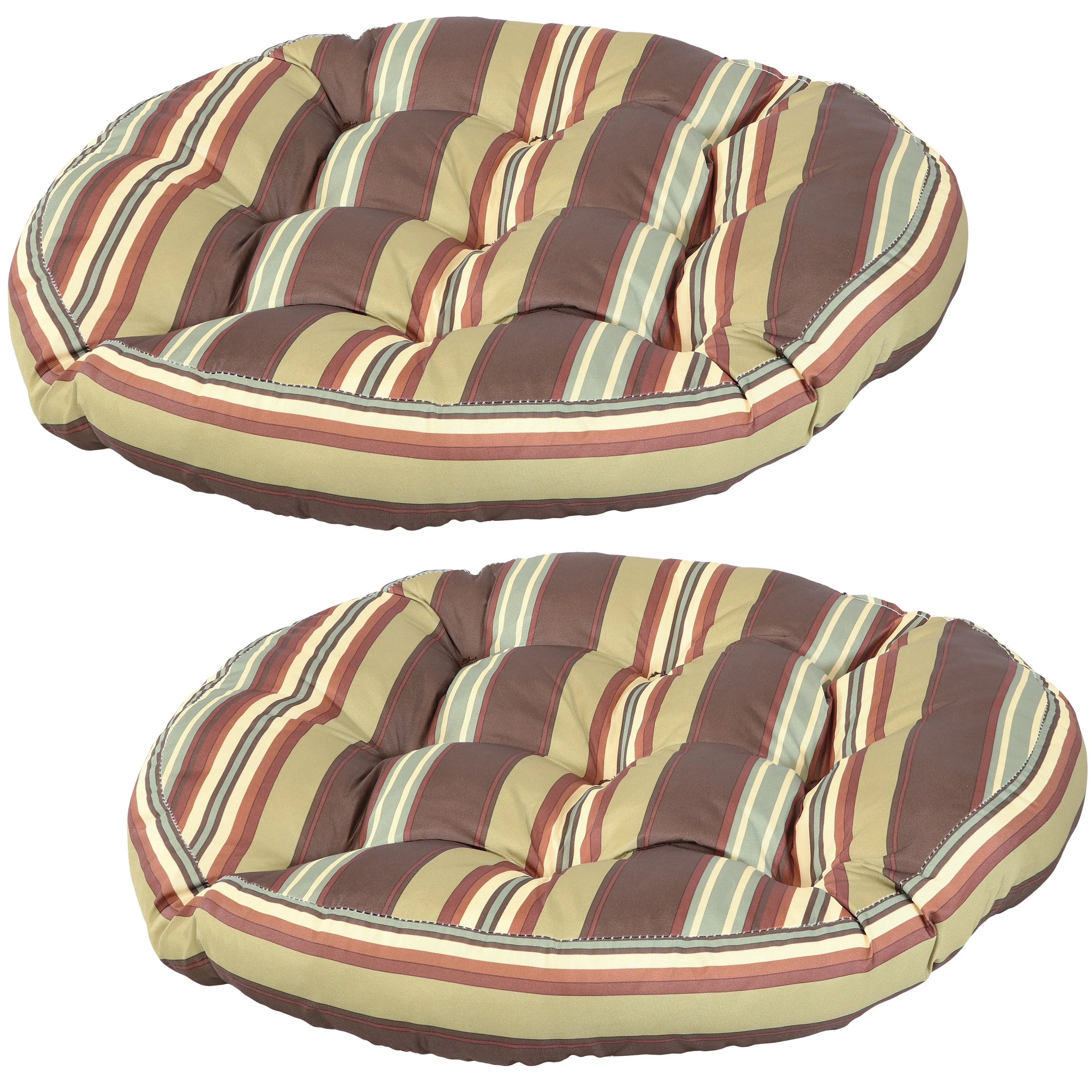 Sunnydaze Set of 2 Polyester Tufted Large Round Floor Cushions