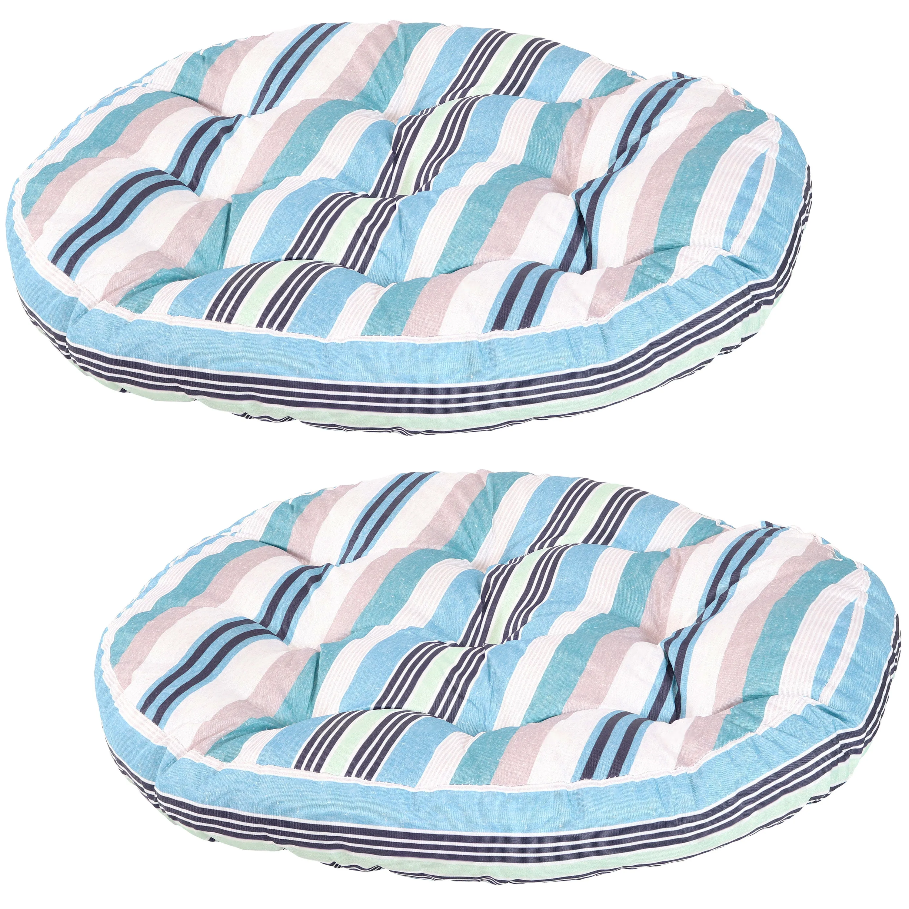 Sunnydaze Set of 2 Polyester Tufted Large Round Floor Cushions