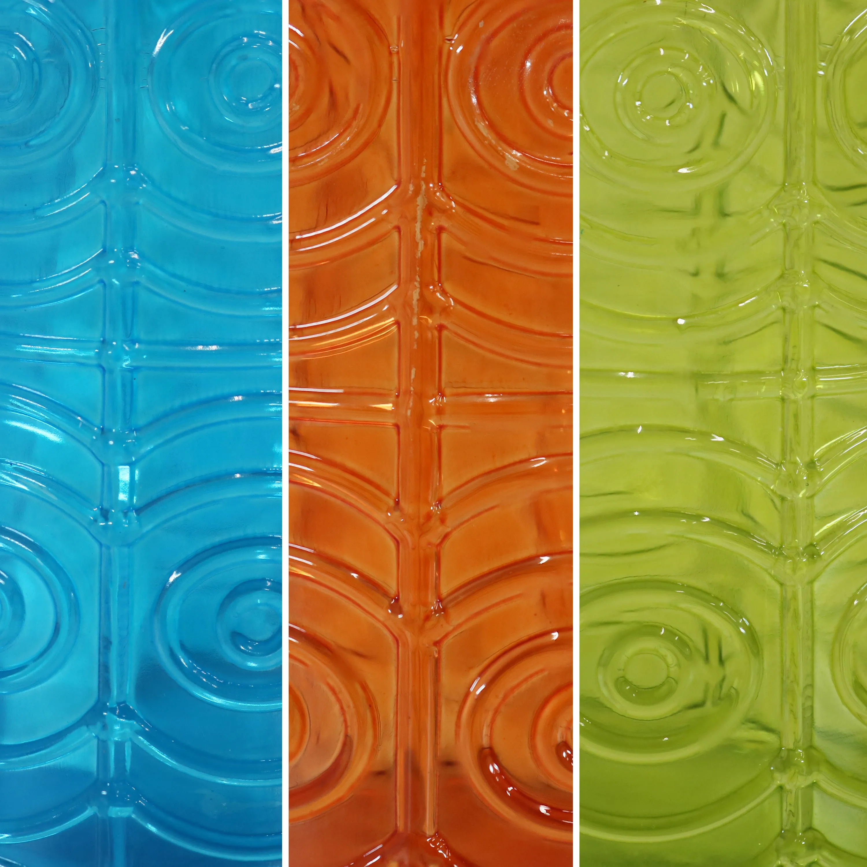 Sunnydaze Set of 3 Glass Tabletop Torches - 1 Blue, 1 Orange and 1 Green
