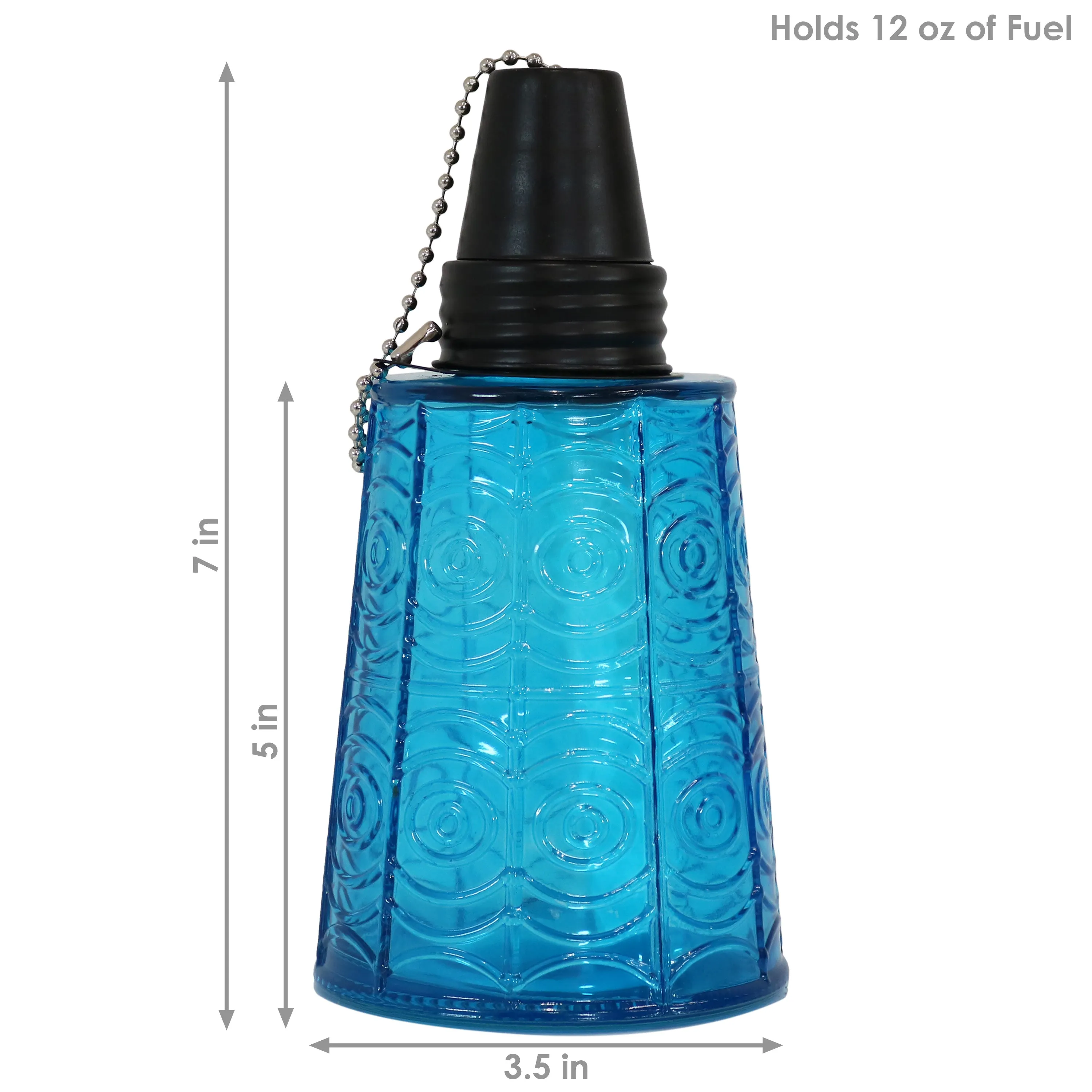 Sunnydaze Set of 3 Glass Tabletop Torches - 1 Blue, 1 Orange and 1 Green