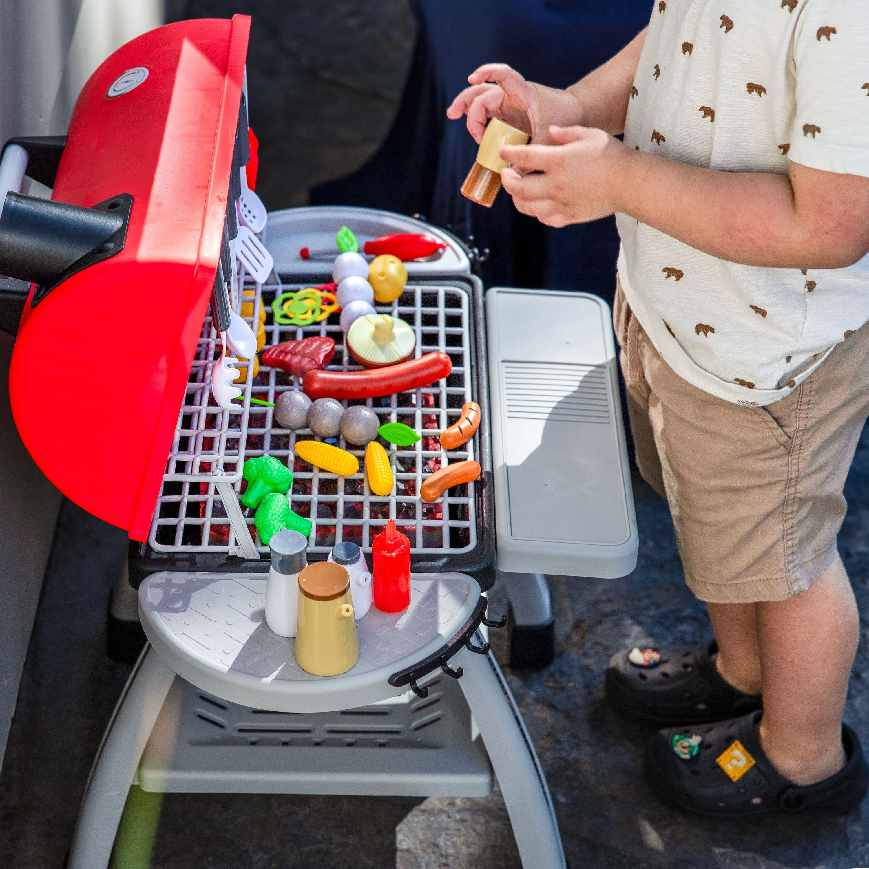 Sunnydaze Sizzle and Smoke Toy Grill Set for Kids Ages 3 