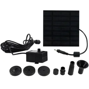 Sunnydaze Solar Water Fountain Pump Kit - 1.6-Foot Max Lift - 40 GPH
