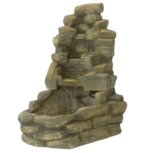 Sunnydaze Stone Falls Outdoor Fountain - 37" H