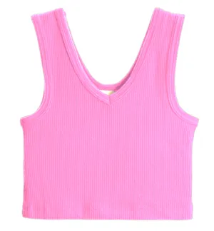 Suzette - Bubblegum Pink Waffle Tank