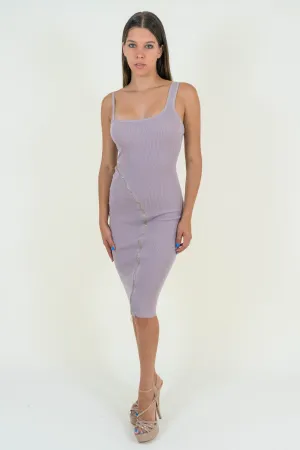 Taupe Knitted Bodycon Dress