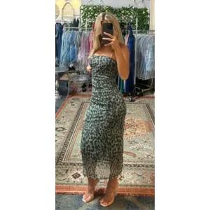 The Fiji Green Leopard Print Midi Dress