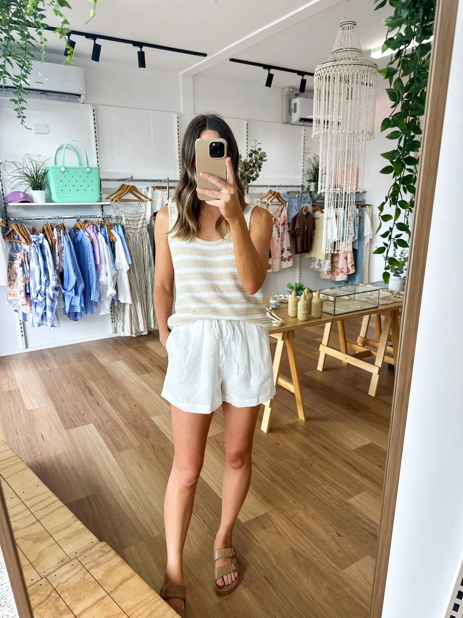Tulum Tank Natural Stripe