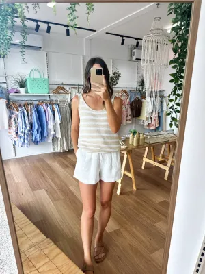 Tulum Tank Natural Stripe