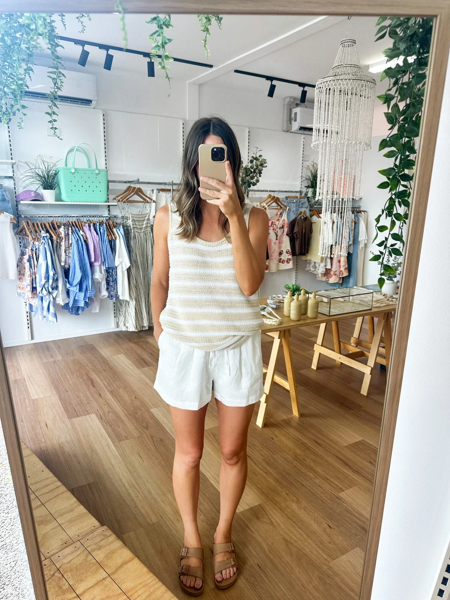 Tulum Tank Natural Stripe