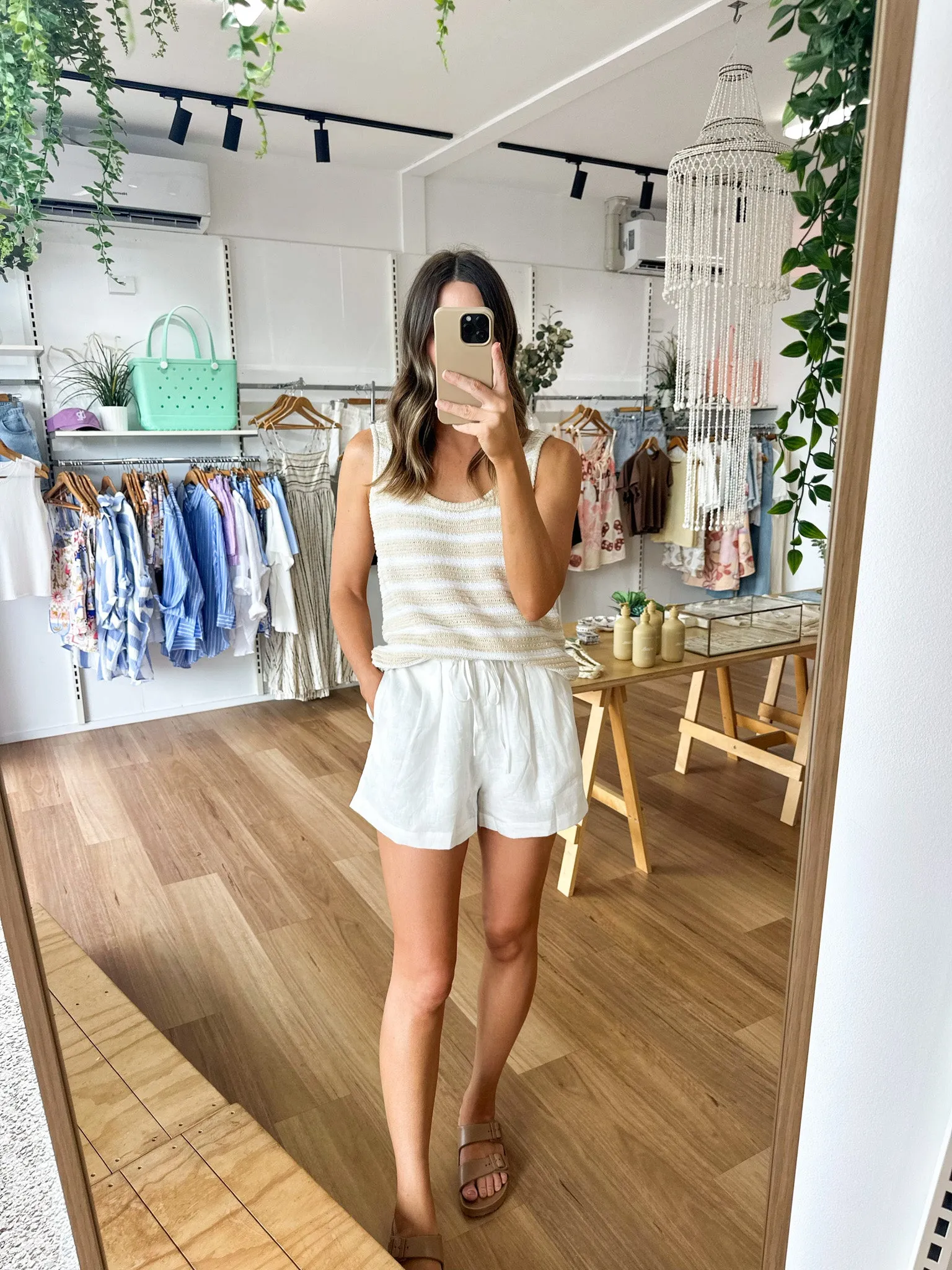 Tulum Tank Natural Stripe