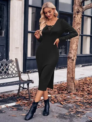V Neck Bodycon Dress