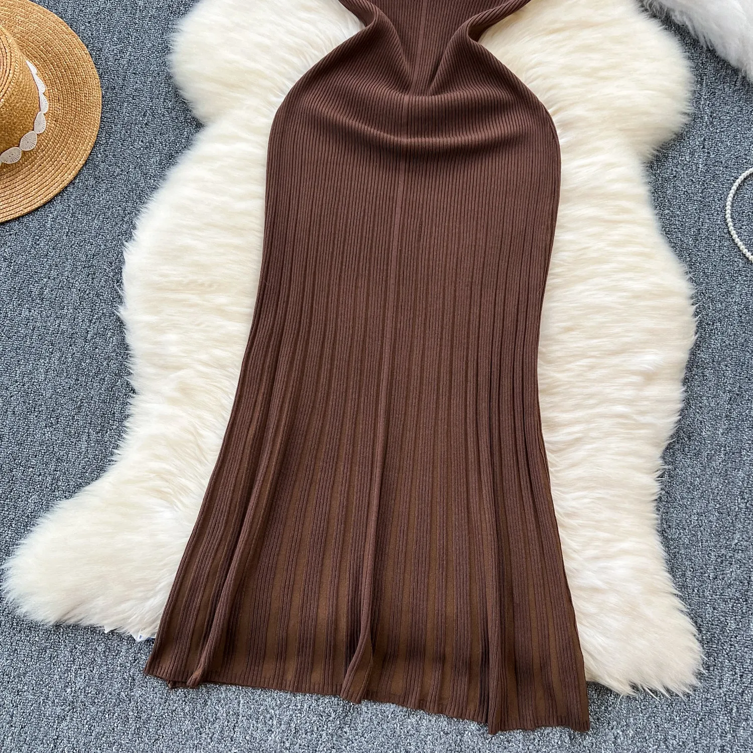 Vintage Slim-fit Fishtail Knitted Dress