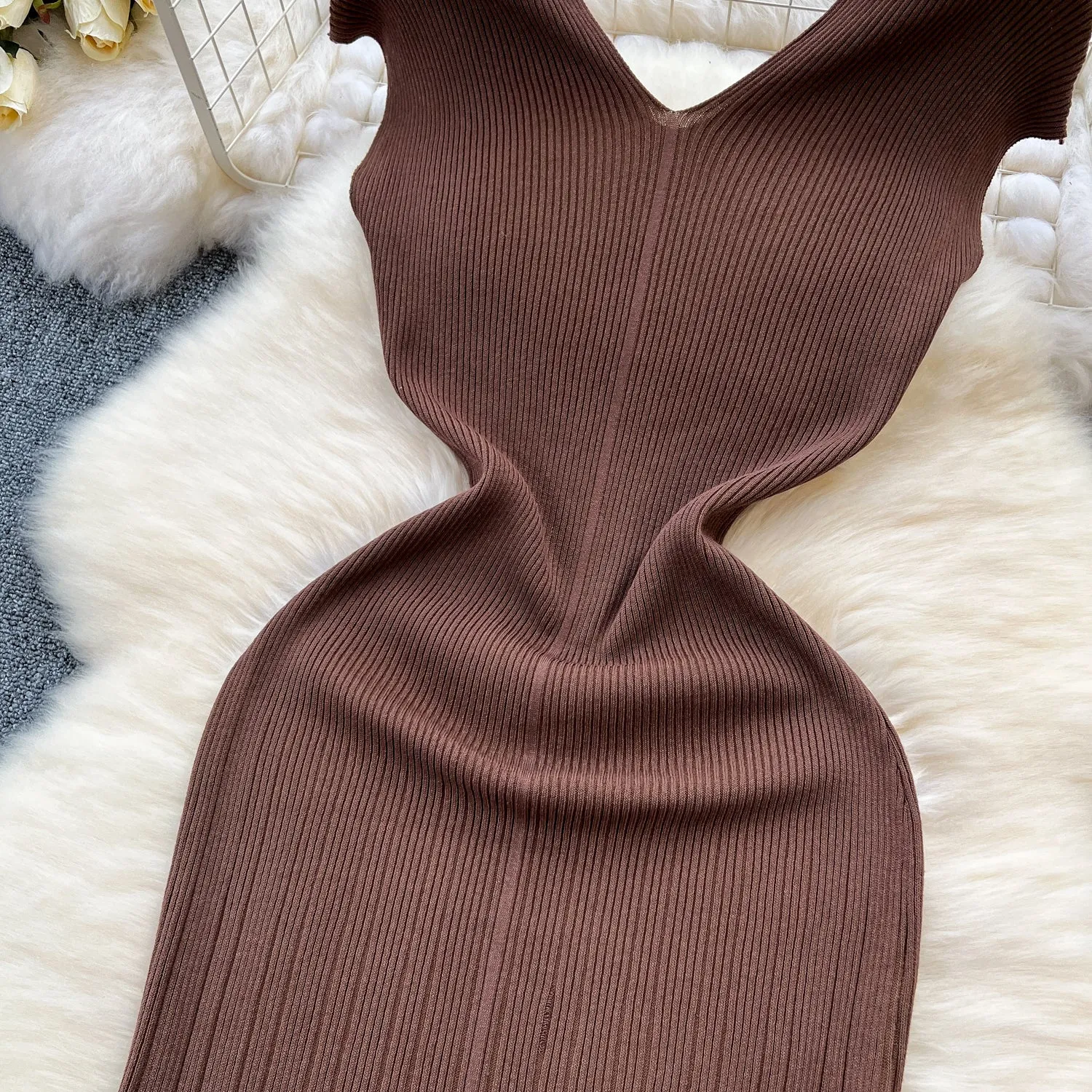 Vintage Slim-fit Fishtail Knitted Dress